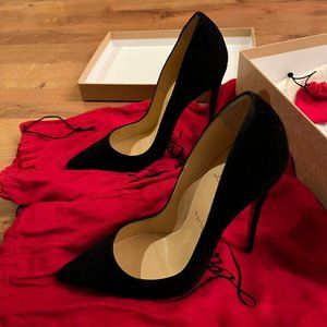 Like-new Christian Louboutin So Kate 120 Veau Velours Black size 37